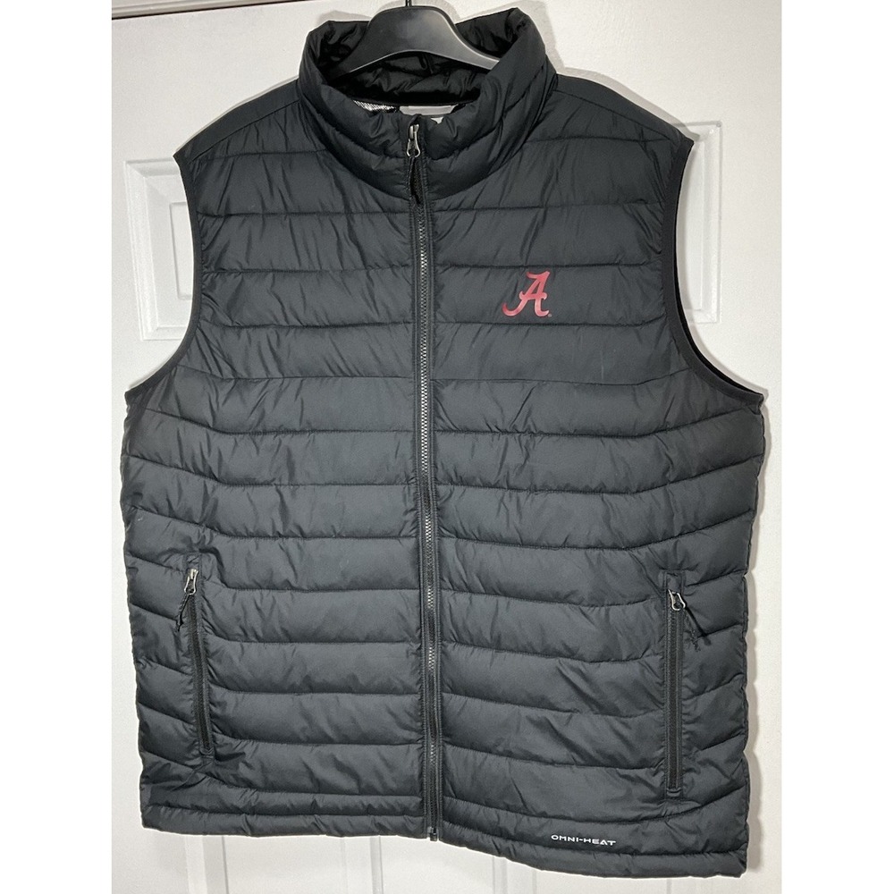 Colombia Alabama Football Logo Black Omni-Heat Puffer Vest Men's XL